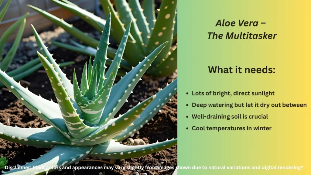 Aloe Vera – Medicinal and air-purifying indoor succulent plant