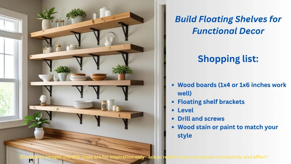 diy floating wooden shelves for modern wall decor