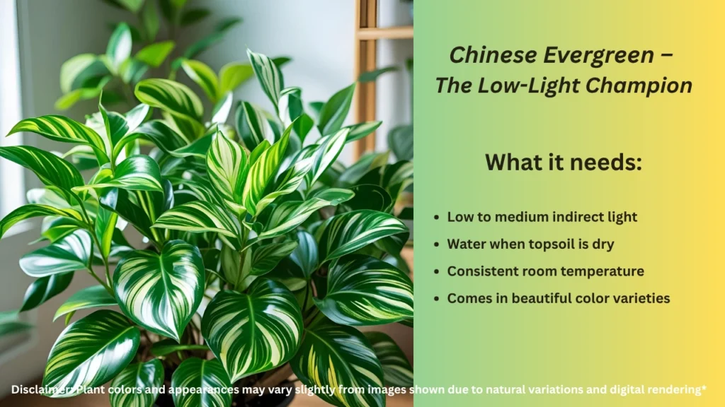 Chinese Evergreen – Low-light tolerant indoor houseplant