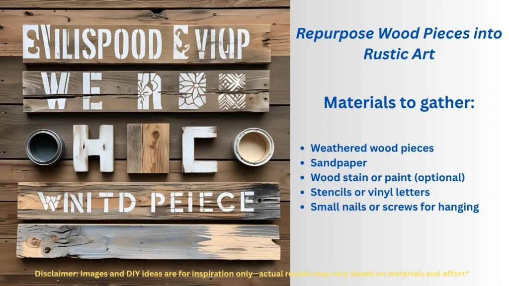 rustic diy wall decor made from wood scraps