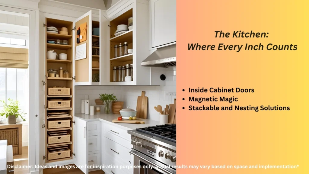 Small kitchen smart space idea: Use vertical racks and under-shelf organizers